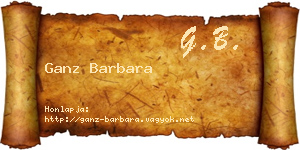 Ganz Barbara névjegykártya